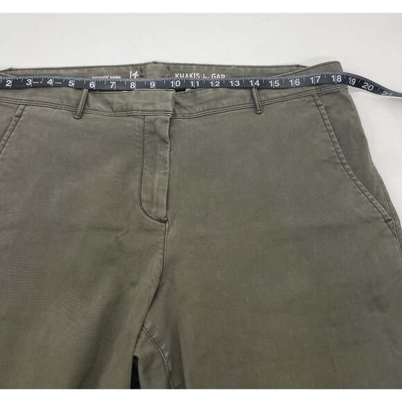 Gap Skinny Mini Khakis Pants Sz 14 Women’s Green Stretch Moto Biker Casual Jeans - Picture 5 of 5
